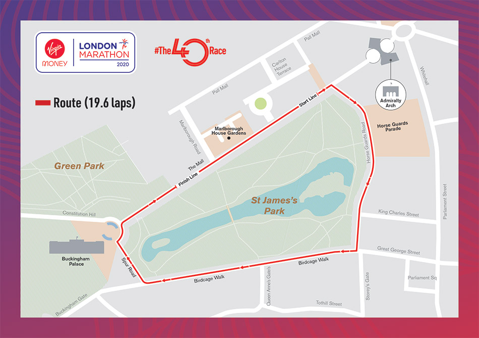 Elite London Marathon 2020 loop course