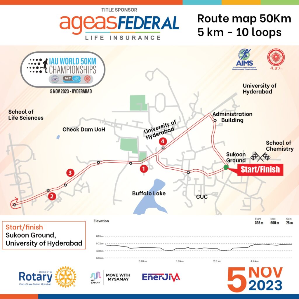 IAU World 50Km updated Route Map 1