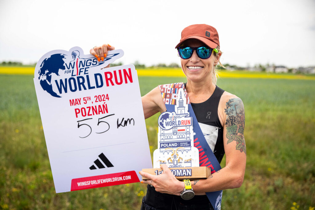 Globalna zwyciezczyni 11. edycji Wings for Life World Run w Poznaniu Dominika Stelmach 5.05.2024 fot. Damian Kramski 2