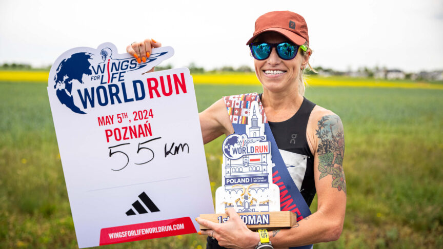 Globalna zwyciezczyni 11. edycji Wings for Life World Run w Poznaniu Dominika Stelmach 5.05.2024 fot. Damian Kramski 2