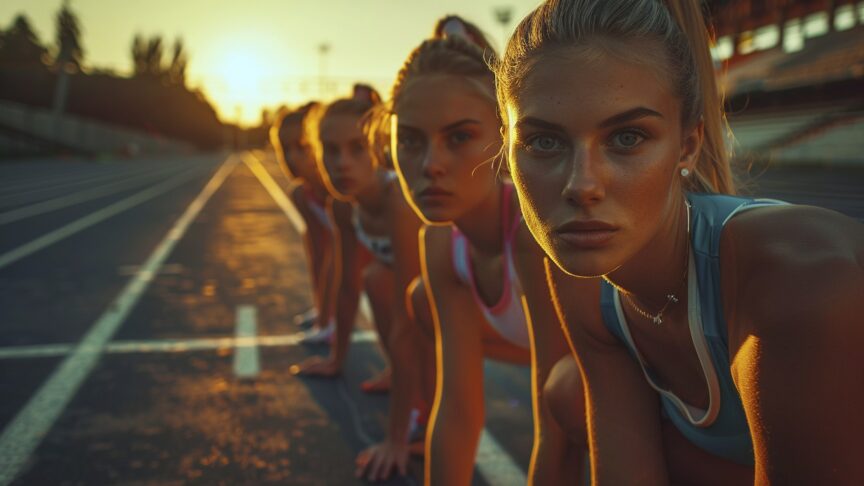 portrait women competing olympic games