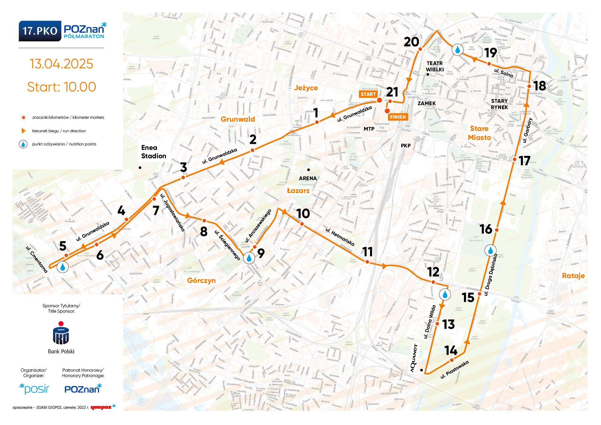 Dobrze znana trasa 17. PKO Poznań Półmaratonu