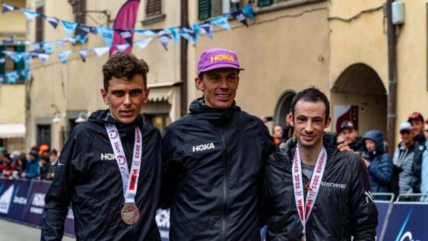 2025 Chianti Ultra Trail by UTMB 120k mens podium Jim Walmsley Kilian Jornet Vincent Bouillard