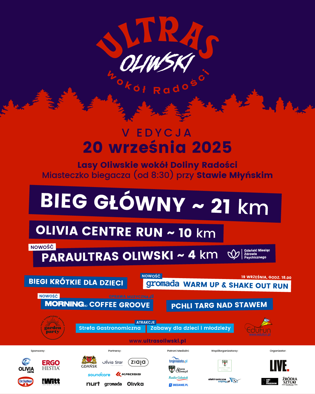 Ultras Oliwski w Gdańsku – odmieniona edycja! Biegi wokół Doliny euforii już we wrześniu!