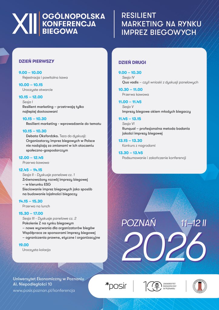 Zapraszamy na XII Ogólnopolską Konferencję Biegową! 2 konferencja program 2026 1