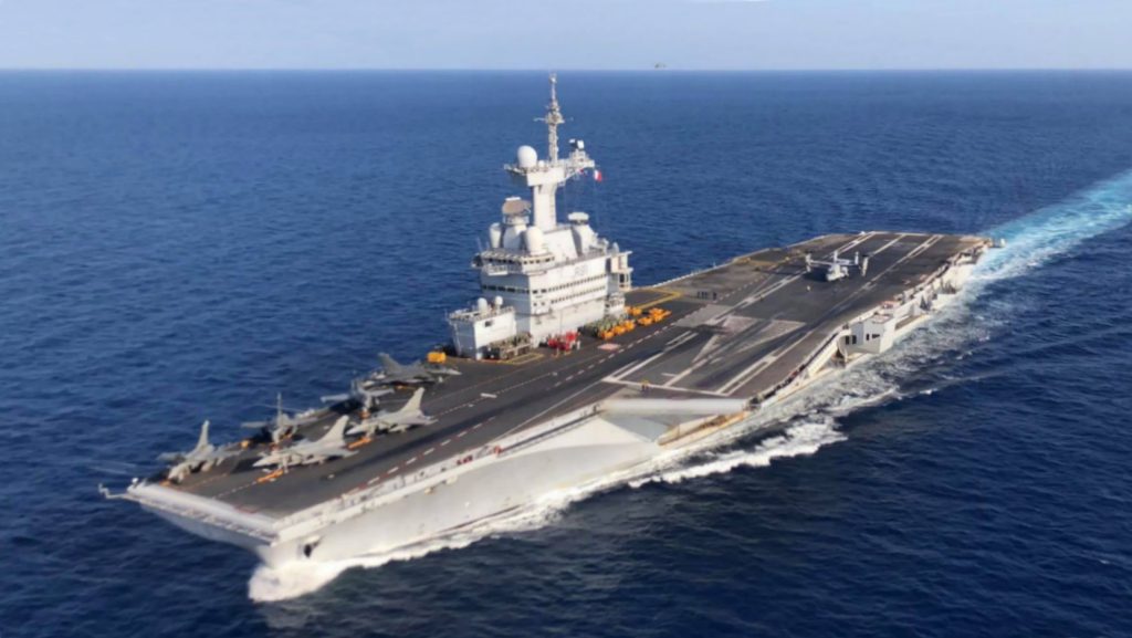 French aircraft carrier Charles de Gaulle R91 underway on 24 April 2019 190424 M BP588 1005