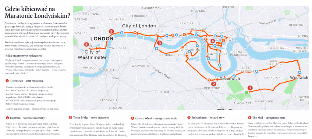 London Marathon Mapa dla Kibica