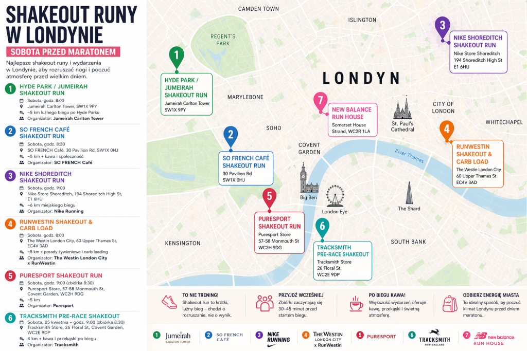 London Maraton Mapa Shakeouts